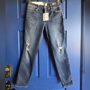 Frame Denim Women's Classic Blue Straight Leg High Rise Jeans